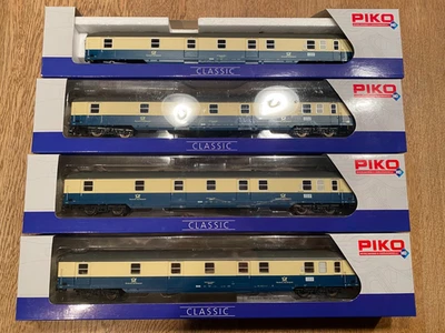 PIKO H0 classic 53387 vagón de correos tipo correo mr-a, época IV, azul océano/beige *EMBALAJE ORIGINAL* - Imagen 1 de 4