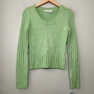 Y2K Energie Juniors Size M Green Cropped Sweater Bella Swan Coquette Dead Stock - Picture 1 of 9