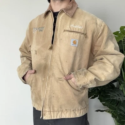 Vintage Carhartt Detroit Jacket J01 BRN Blanket Lined 48 Brown Union Made USA - Image 1 of 4