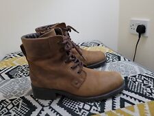 Womens Clarks Orinoco Lace Up Leather Ankle Boots size 5 EU 38 Rustic Brown