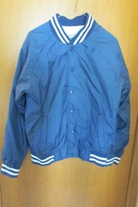 Meish Men's Navy blue Collared Long Sleeve, Snap front Bomber Jacket sz. L - Picture 1 of 13