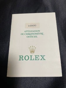 Rolex 16800 Submariner Guarantee Watch Accessories ROLEX R Serial - Picture 1 of 3