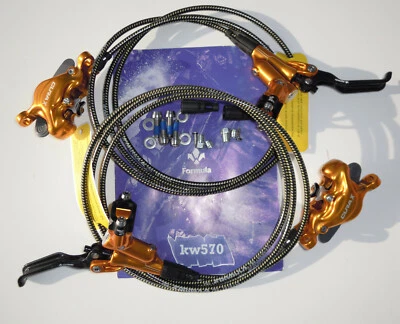 Formula - Juego de frenos CURA X Gold Carbon palancas titanio tornillos mangueras con kevlar Foto 1 de 2