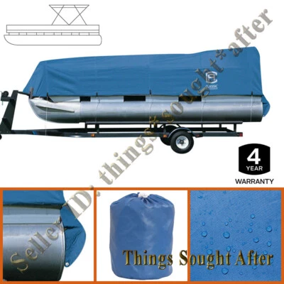 Trailerable Pontoon Boat Storage Cover for 17 18 19 20' up to 102" Beam Stellex - Image 1 of 4