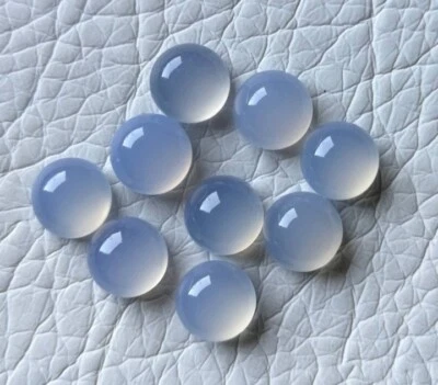 Cabujón de piedras preciosas sueltas de calcedonia azul natural forma redonda 4, 6, 8, 10 mm Foto 1 de 4