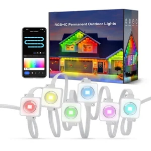 Smart RGBIC Permanent Outdoor Lights Waterproof Christmas LED Eave Lights Music - Picture 1 of 24