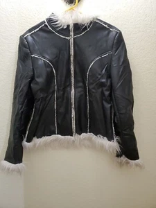 Vintage Girl Star Faux Leather Fur Jacket. Junior M - Picture 1 of 9