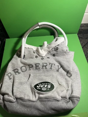 NEW YORK JETS LICENCED NFL GREY HOODIE POUCH POCKET FANWARE PURSE  (b30) Cover
