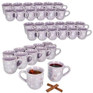 36x Glühweinbecher 0,2L Brillant violett Weihnachtslandschaft Keramik geeicht - Bild 1 von 6