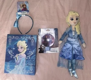 Disney's Frozen Canvas/FRAMED8x10x1 /Blue Headband/LED Night Light/Elsa Doll 16” - Picture 1 of 8