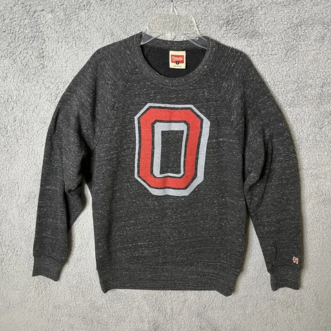 Homage Ohio State Buckeyes Sweater Mens Small Crewneck Sweatshirt Charcoal Gray Cover