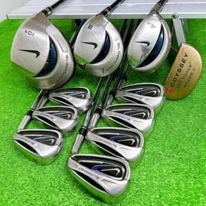 Juego de palos de golf Nike 1W 3W 4H 5-9i Pw Sw PT 11 piezas diestro grafito y acero UNI & R - Imagen 1 de 8