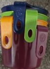 4-Pc Bright  Colorful Colman Stackable Camping Cups With Hook Handles