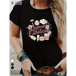 Fashionable Women's Graphic Print T-Shirt - Casual Short-Sleeved Round Neck Top - Picture 1 of 12