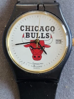 Reloj Pulsera Chicago Bulls Bulova NBA Sportstime Vintage Estuche Original Oficial Foto 1 de 4