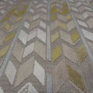 Tela para muebles de tapicería Geo beige azul humo por metro - Imagen 1 de 1