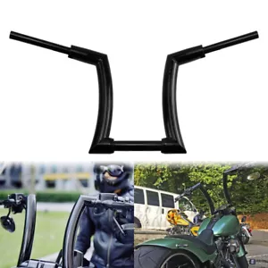 Black 14" Ape Hanger Handlebar 1.25" Rise For Harley Street Electra Glide 00-13 - Picture 1 of 11