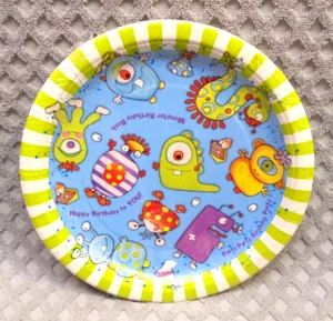 Birthday Party Plates Monsters Paper 10 Pack - Picture 1 of 3