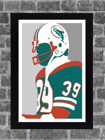 Miami Dolphins Larry Czonka Portrait Sports Print Art 11x17 Cover