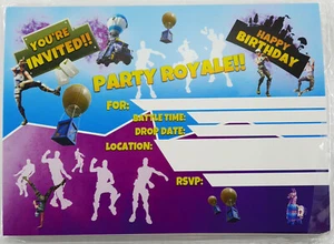Party Royale Birthday Invitation Cards for Kids, 11 Invites and Envelopes EUC - Picture 1 of 6