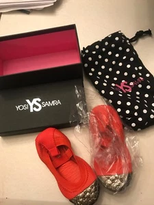 ZAPATOS YOSI SAMRA NUEVOS EN CAJA AMAPOLA Y DORADO TALLA 8c - Imagen 1 de 4