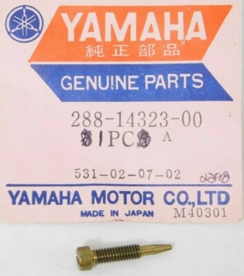 1 TORNILLO DE AJUSTE DE AIRE CARBURADOR Yamaha JT1 60 1971 genuino nuevo en stock OEM 288-14323-00 Foto 1 de 3