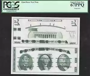 UNCUT PAIR: GIORI PRESS TEST NOTE Green Germany Test PCGS Superb Gem New 67 PPQ - Picture 1 of 1