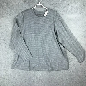 Lane Bryant Womens Long Sleeve Crew Neck Pullover Gray Striped Size 22/24 NWT - Picture 1 of 9