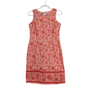 Vintage Y2K Dress Size 10 Pink Floral Feminine Preppy 100% Cotton Woven Dainty - Picture 1 of 11