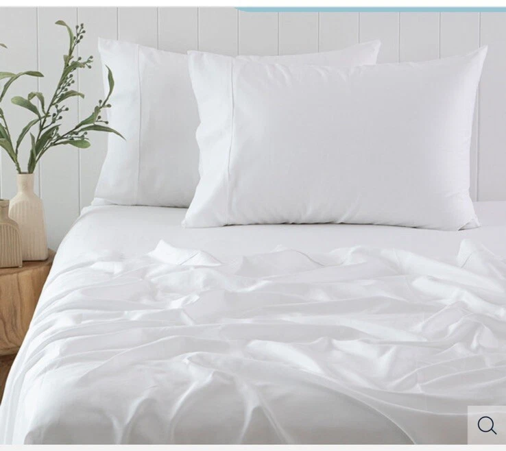 Sábana plana de algodón de bambú de 400 hilos 1 king Foto 1 de 4