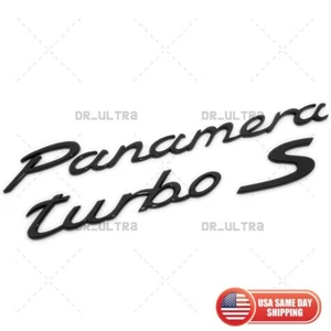 Gloss Black Look Panamera Turbo S Letters Rear Badge Emblem Look Deck Lid Sport - Picture 1 of 4