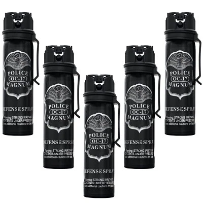 Paquete de 5 Clip de cinturón Police Magnum 4 oz spray de pimienta abatible protección personal Foto 1 de 4