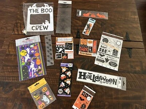 Halloween Theme Scrapbooking Mixed Lot Embellishments Stickers Rub-ons Cut-outs - Picture 1 of 4