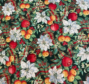 Concord Fabric Multicolor Flower and Fruit Printed Christmas Unstitched Cloth - Picture 1 of 3