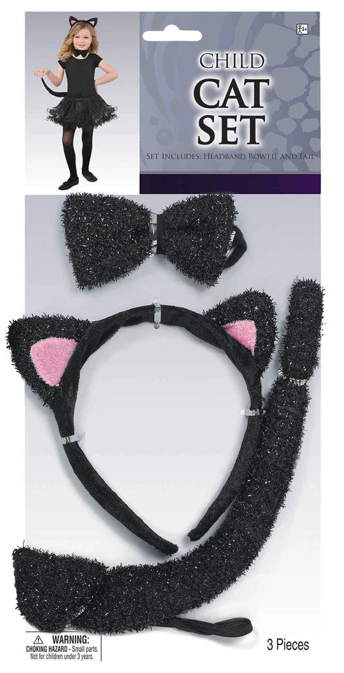 Accesorios Gato Negro - Talla Niño, 3 Piezas Nuevos Envío Gratis Foto 1 de 1