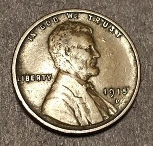 Centavo de trigo Lincoln 1915-D bonito problema moneda en estado bastante bueno - Imagen 1 de 2