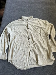 Tommy Bahama Men's 100% Silk Button Down Shirt Cream Pinstripe Long Sleeve XXL - Picture 1 of 8