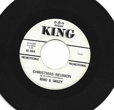 BLUEGRASS COUNTRY 45 - RENO & SMILEY-  CHRISTMAS REUNION - HEAR - 1956 RCA - Image 1 of 2