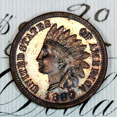 * 1883 * PRISTINE++ GEM PROOF INDIAN HEAD PENNY * FROM ORIGINAL COLLECTION - Image 1 of 3
