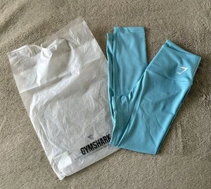 Gymshark Gym Leggings Donna Allenamento 7/8 Vestibilità Leggings Taglia S Blu Chiaro  - Foto 1 di 4