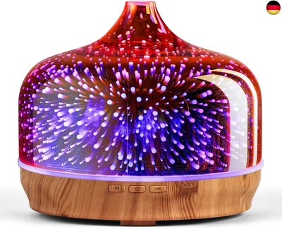 Porseme 500ml Aroma Diffuser,Handgeblasen Rosé Gold Glas mit 3D  - Bild 1 von 4