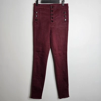 Pantalones de mezclilla marca J Natasha recubiertos sangre de buey ajustados botones mosca talla 26 tiro alto Foto 1 de 4