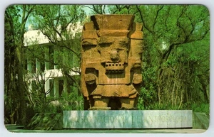 Postcard Tlaloc Statue at National Museum of Anthropology Mexico City - Picture 1 of 2