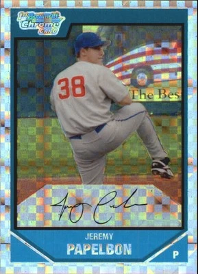 2007 Bowman Chrome Prospects X-Fractors #BC6 Jeremy Papelbon /275 - BB - Image 1 of 2