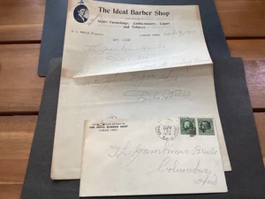 ICOLLECTZONE US Ohio The Ideal Barbershop Publicidad Cubierta y Carta (B900-11) - Imagen 1 de 3