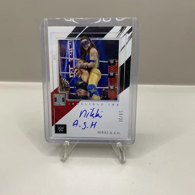 2022 Panini Impeccable WWE Nikki A.S.H. Indelible Ink Holo Silver Auto /25 - Image 1 of 2