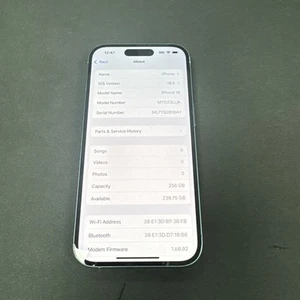 Apple iPhone 16 - 256 GB - Teal (Unlocked) Front Camera - Photo 1 sur 9