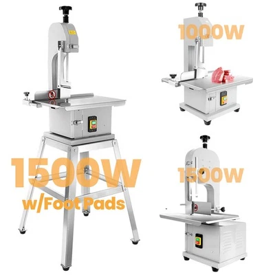 1500/1000W Electric Meat Bone Saw w/8 Blades Commercial Bandsaw Machine Chicken - Image 1 of 4