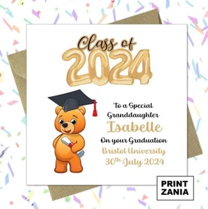 Personalised Graduation Card Daughter Son Granddaughter Grandson Sister ARU - Picture 1 of 6