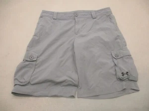 Under Armour Size XL Kids Unisex Gray Zip Fly Pocket Breathable Cargo Shorts 923 - Picture 1 of 8